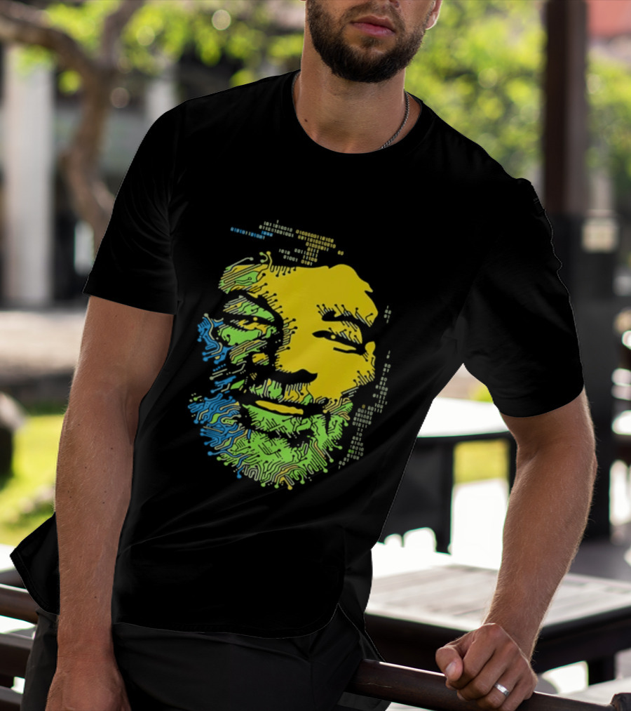 Bob Marley Reggae Circuit Face Yellow Green Blue T-Shirt