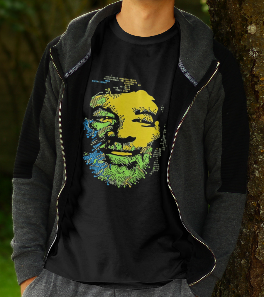 Bob Marley Reggae Circuit Face Yellow Green Blue T-Shirt