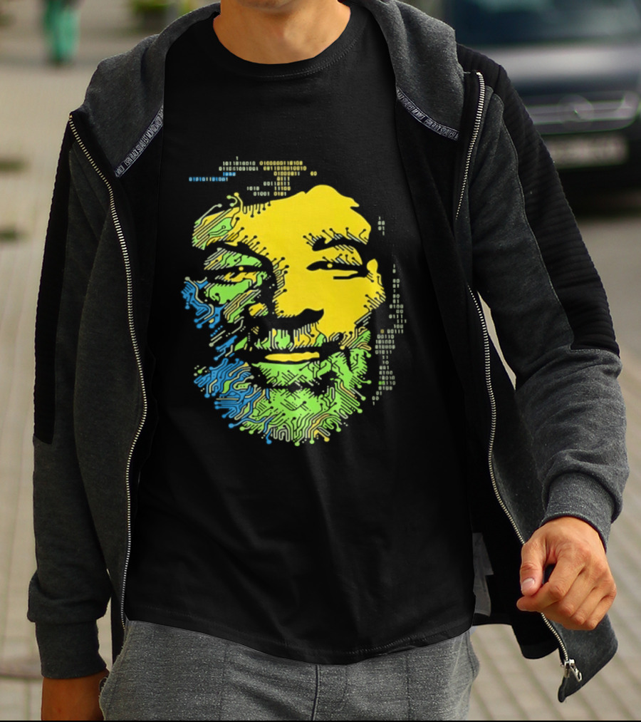 Bob Marley Reggae Circuit Face Yellow Green Blue T-Shirt
