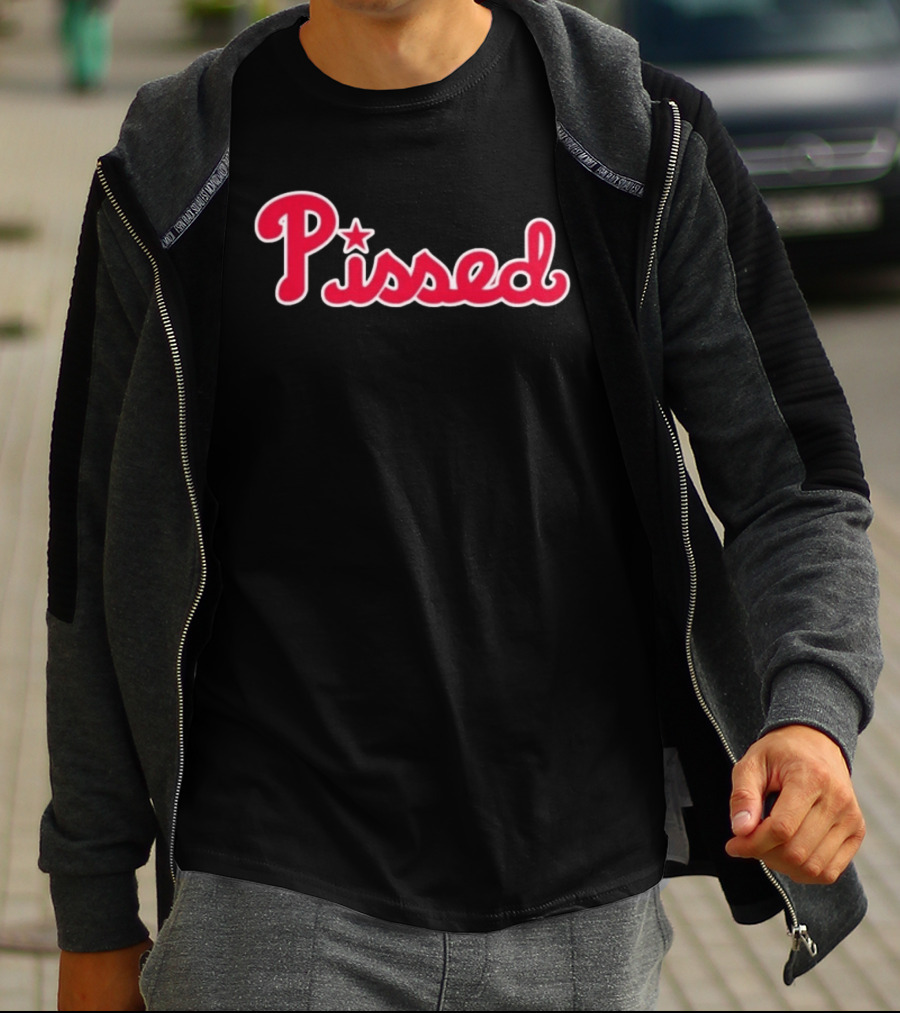 Philadelphia Phillies Pissed MLB Baseball Red Star Lettering T-Shirt