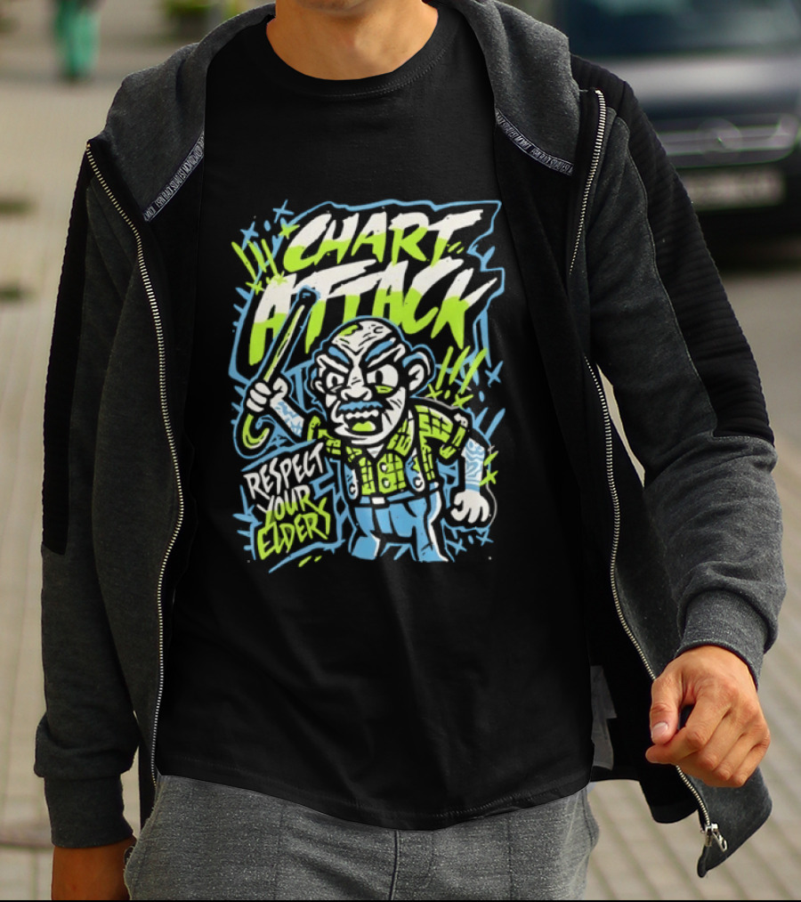 Chart Attack Respect Your Elders Grumpy Old Man T-Shirt