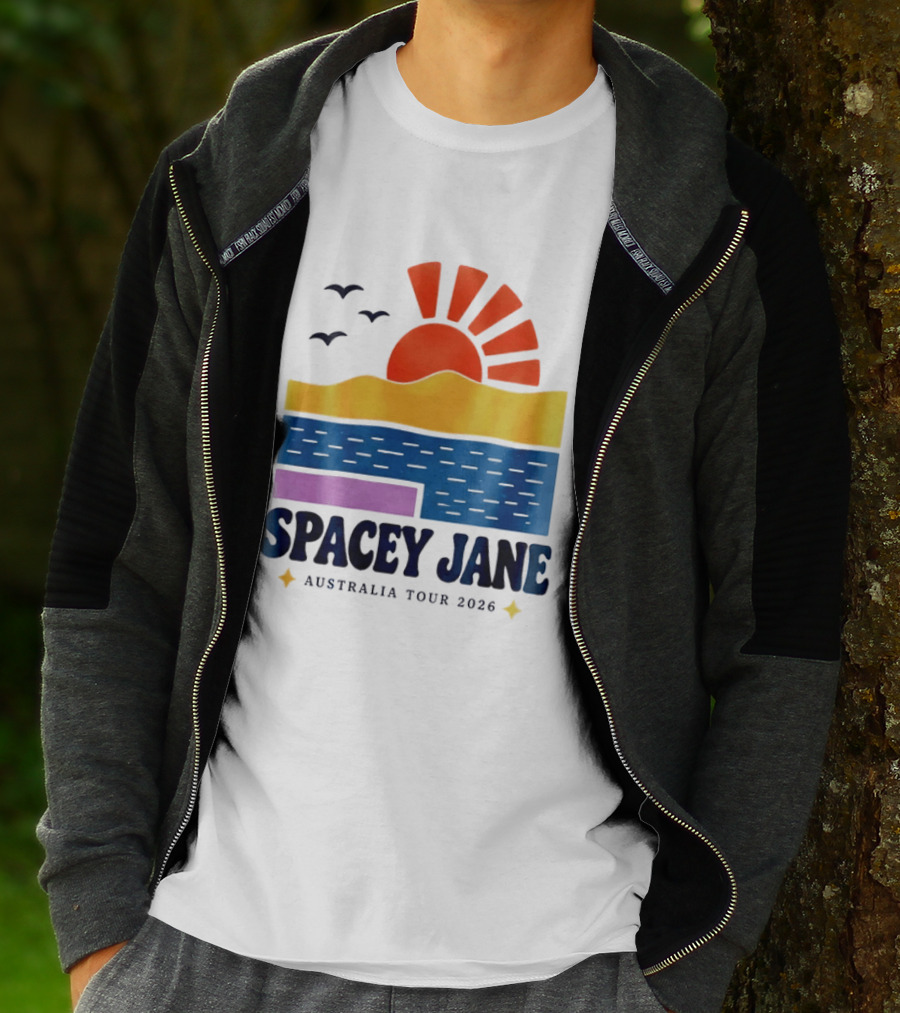 Spacey Jane Australia Tour 2026 Indie Rock Ocean Sunset Birds T-Shirt
