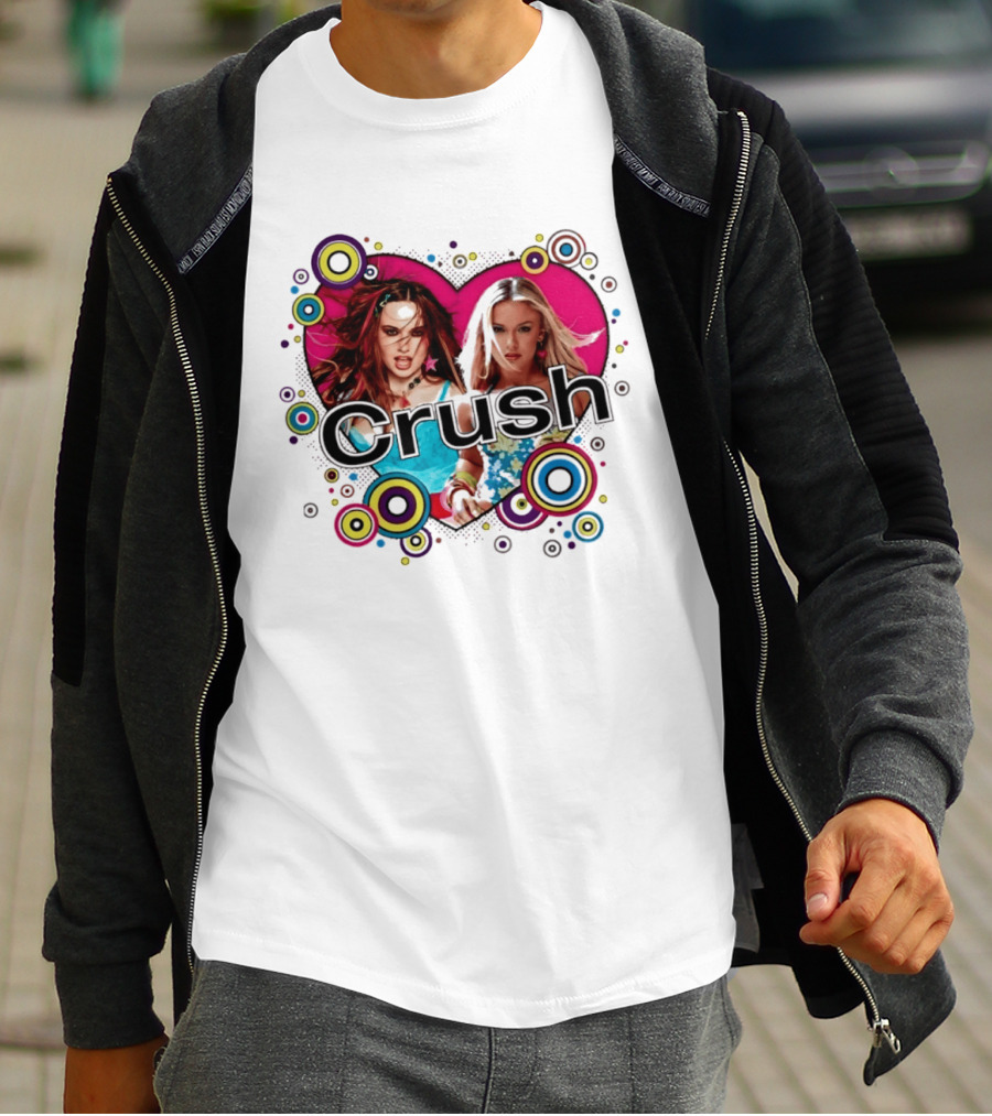 Crush Y2K Aesthetic Heart 2000s Nostalgia Bold Retro Circles T-Shirt