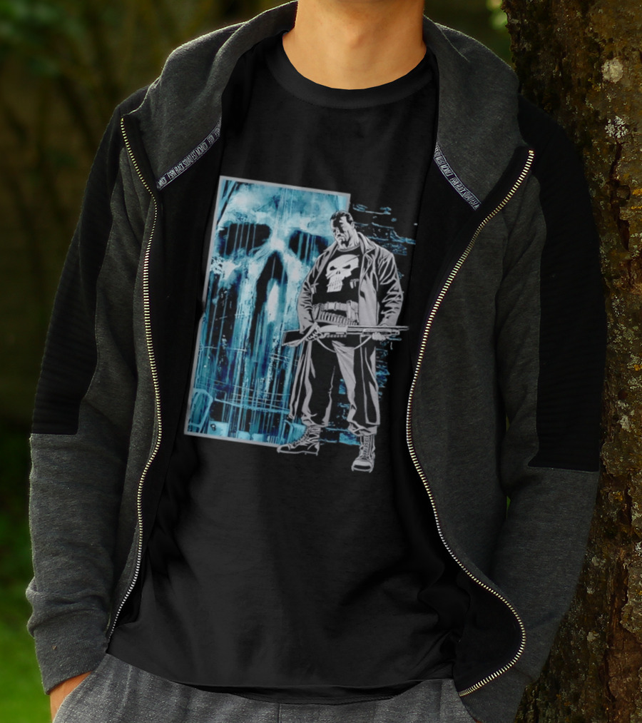 The Punisher Skull Vigilante Trench Coat T-Shirt