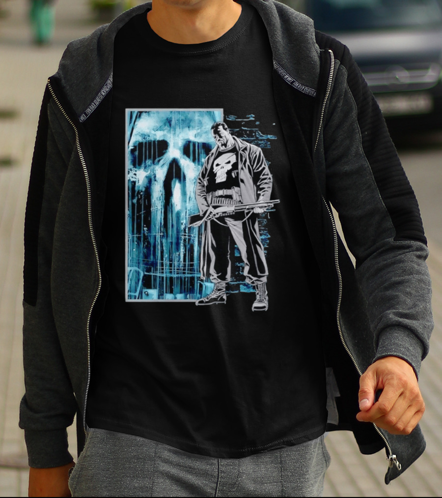 The Punisher Skull Vigilante Trench Coat T-Shirt