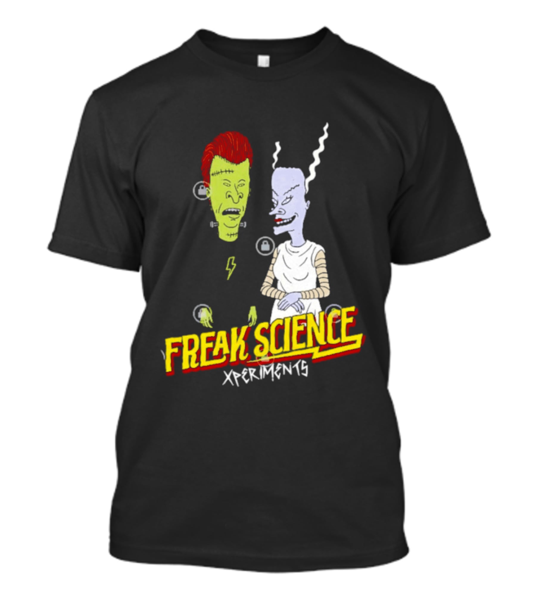 Frankenstein Bride Beavis Butt Head Freak Science Xperiments T-Shirt