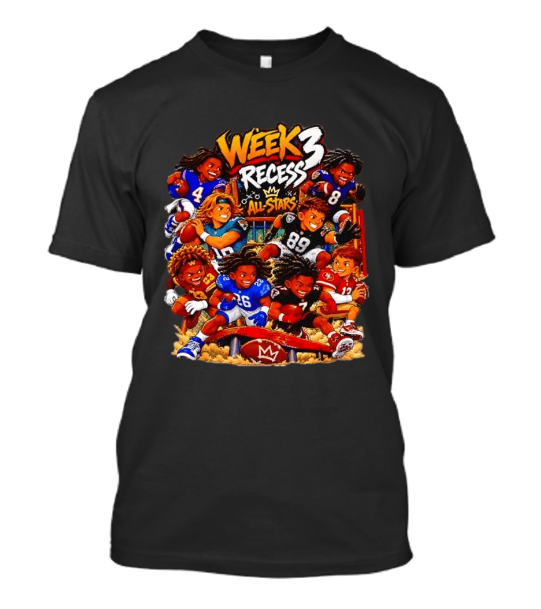 Week 3 Recess All Stars Football Players Chibi NFL T-Shirt