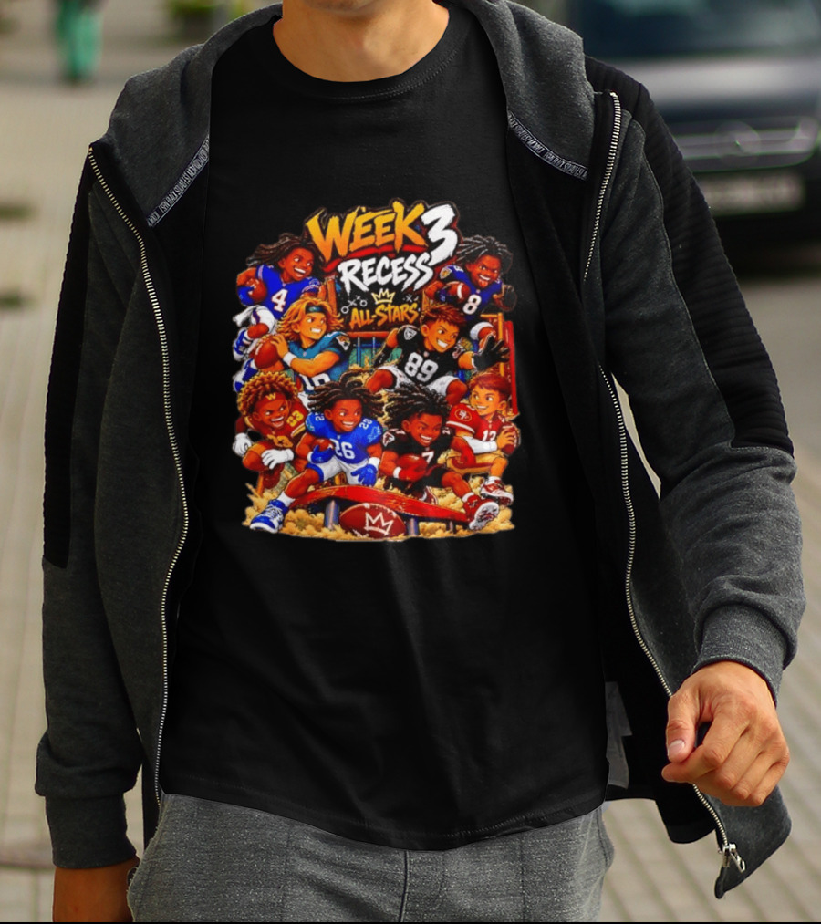 Week 3 Recess All Stars Football Players Chibi NFL T-Shirt