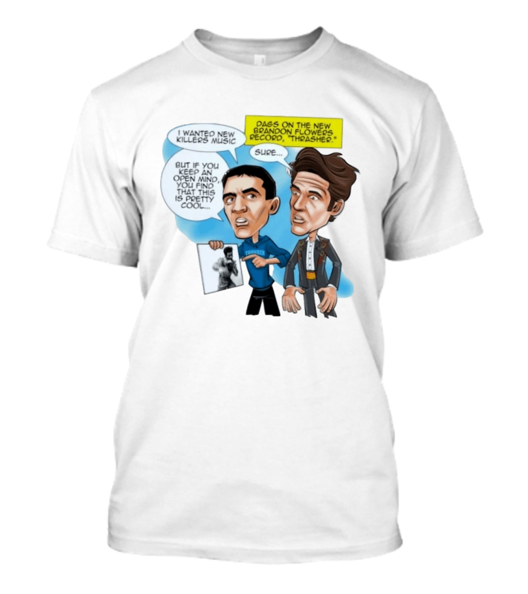 Mark Daigneault Thunder Talks Brandon Flowers Record Thrasher Caricature T-Shirt