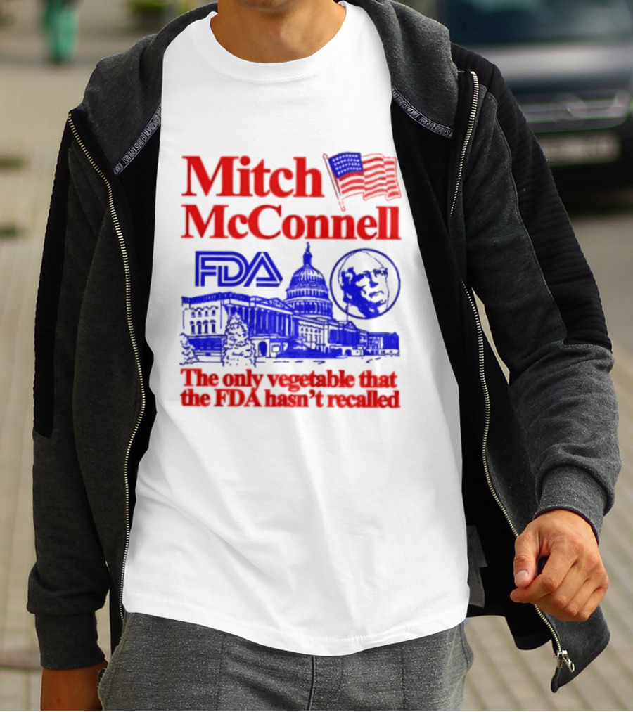 Mitch McConnell FDA Capitol Building USA Flag Vegetable Recall T-Shirt