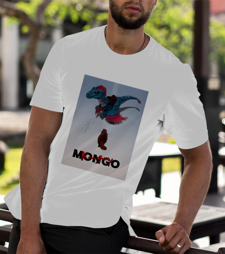 Mongo The Raptor Dinosaur And Cat Fantasy Adventure T-Shirt
