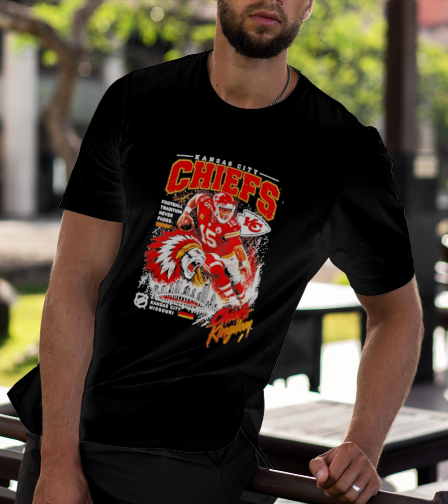 Kansas City Chiefs Football Tradition Never Fades Chiefs Kingdom Patrick Mahomes Skyline T-Shirt