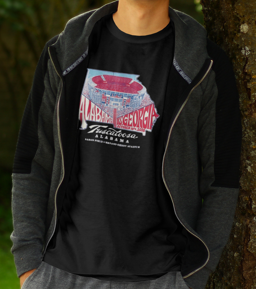Alabama Vs Georgia October 10th 2026 Tuscaloosa Saban Field Bryant Denny Stadium T-Shirt