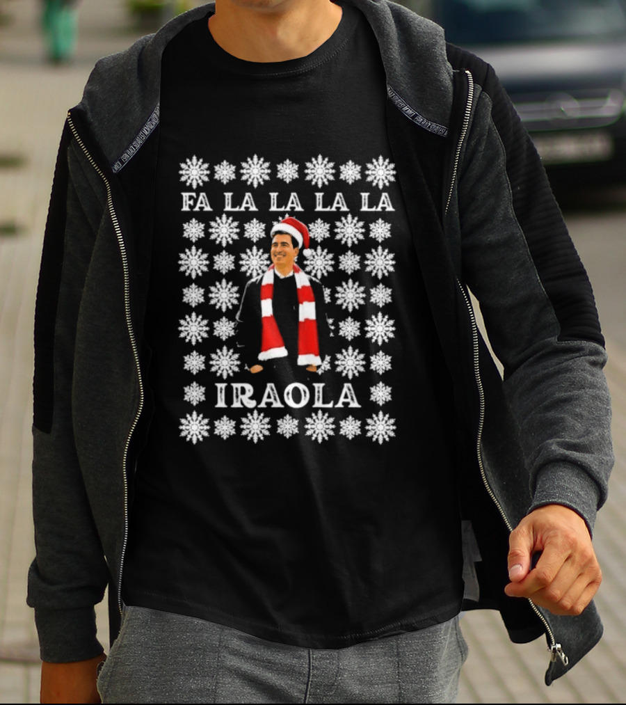 Andoni Iraola Fa La La La La Iraola Christmas Snowflakes Santa Hat T-Shirt