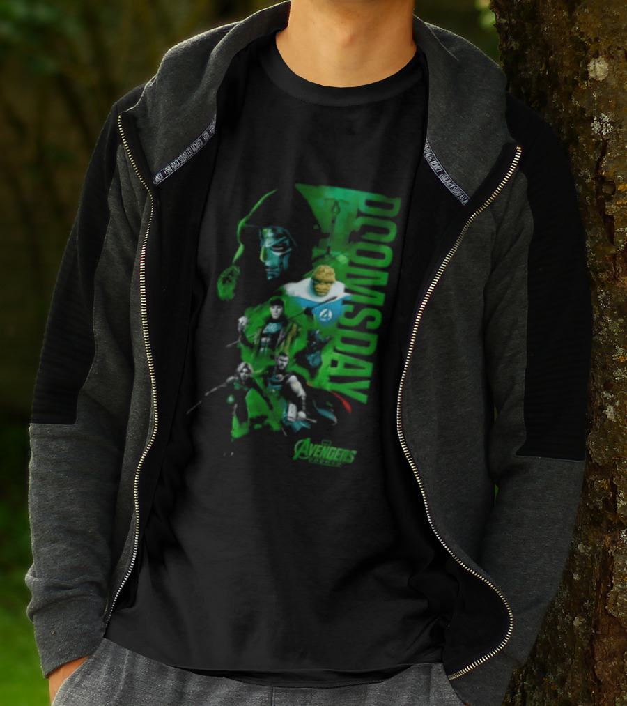 Marvel Studios Doomsday Avengers Assemble Green Toned T-Shirt