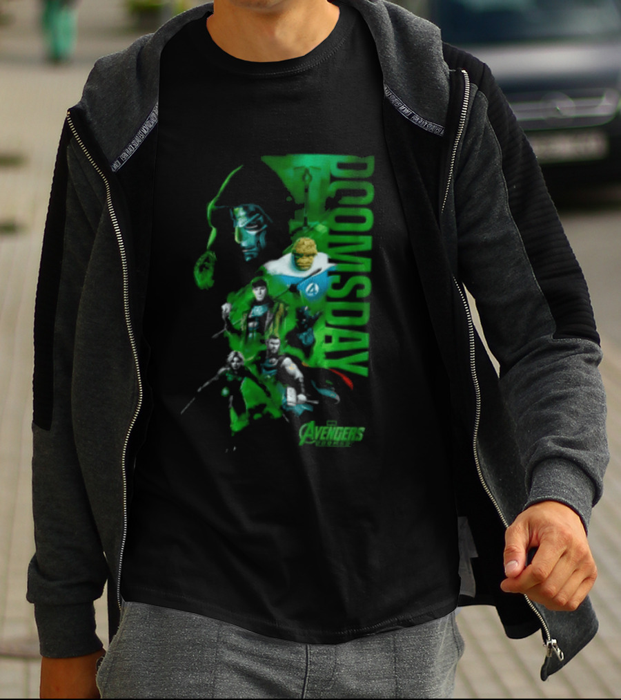 Marvel Studios Doomsday Avengers Assemble Green Toned T-Shirt