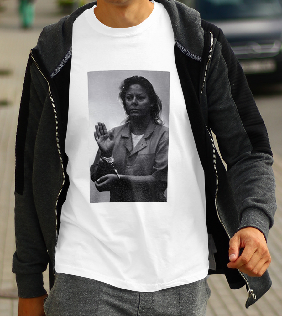 Aileen Wuornos True Crime Handcuffed Raised Hand Political Image T-Shirt