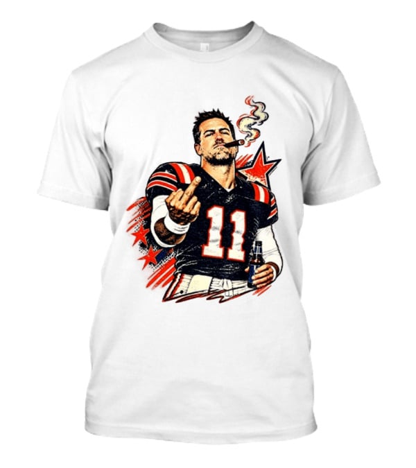 Case Keenum 11 Smoking Cigar Middle Finger Gesture T-Shirt