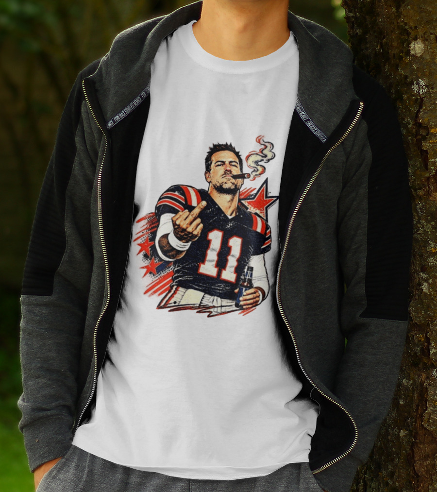 Case Keenum 11 Smoking Cigar Middle Finger Gesture T-Shirt