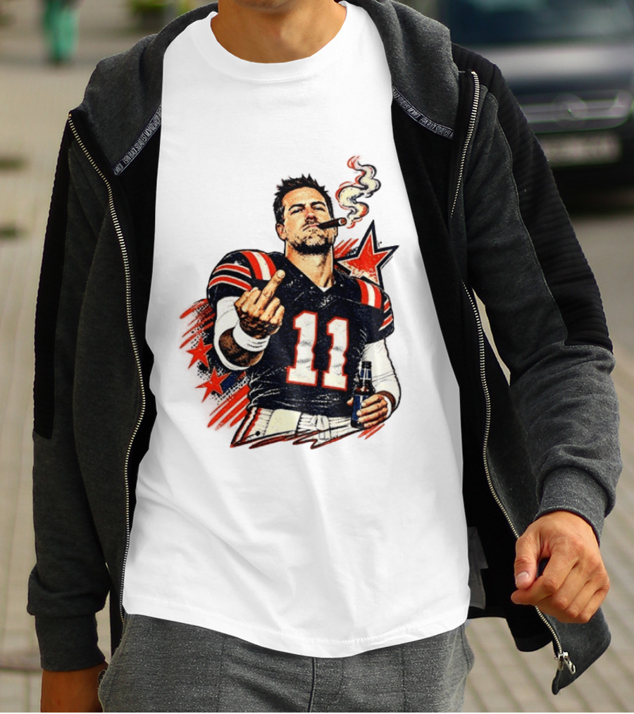 Case Keenum 11 Smoking Cigar Middle Finger Gesture T-Shirt