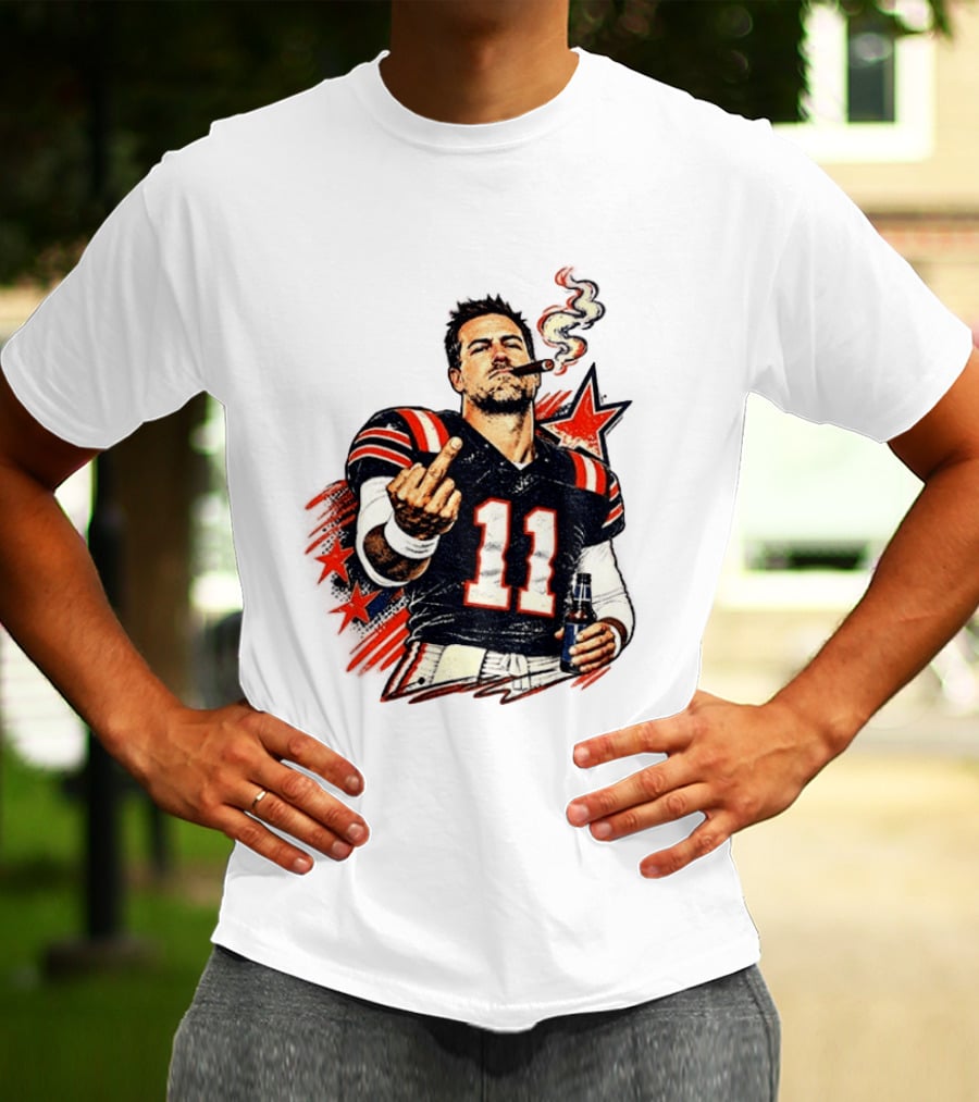 Case Keenum 11 Smoking Cigar Middle Finger Gesture T-Shirt