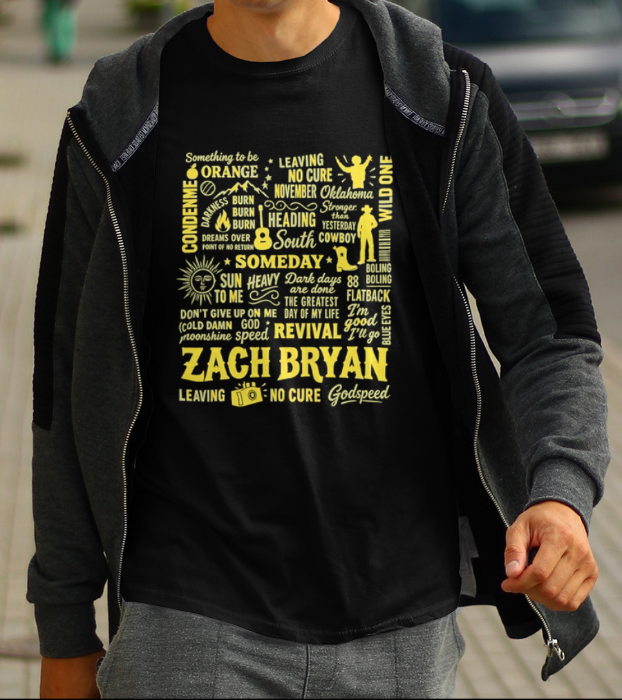 Zach Bryan Godspeed Cowboy Revival Lyrics Wild One Leaving Oklahoma T-Shirt