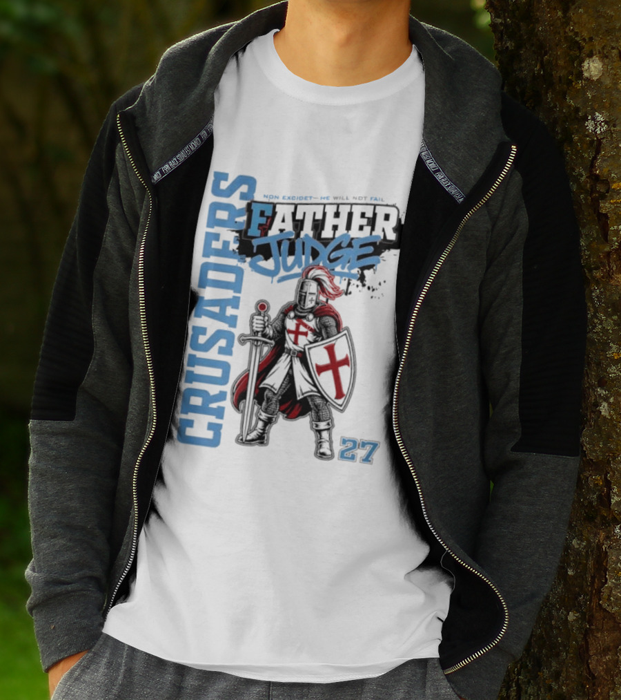 Crusaders Father Judge Non Excidet He Will Not Fail 27 Medieval Knight In Chainmail T-Shirt
