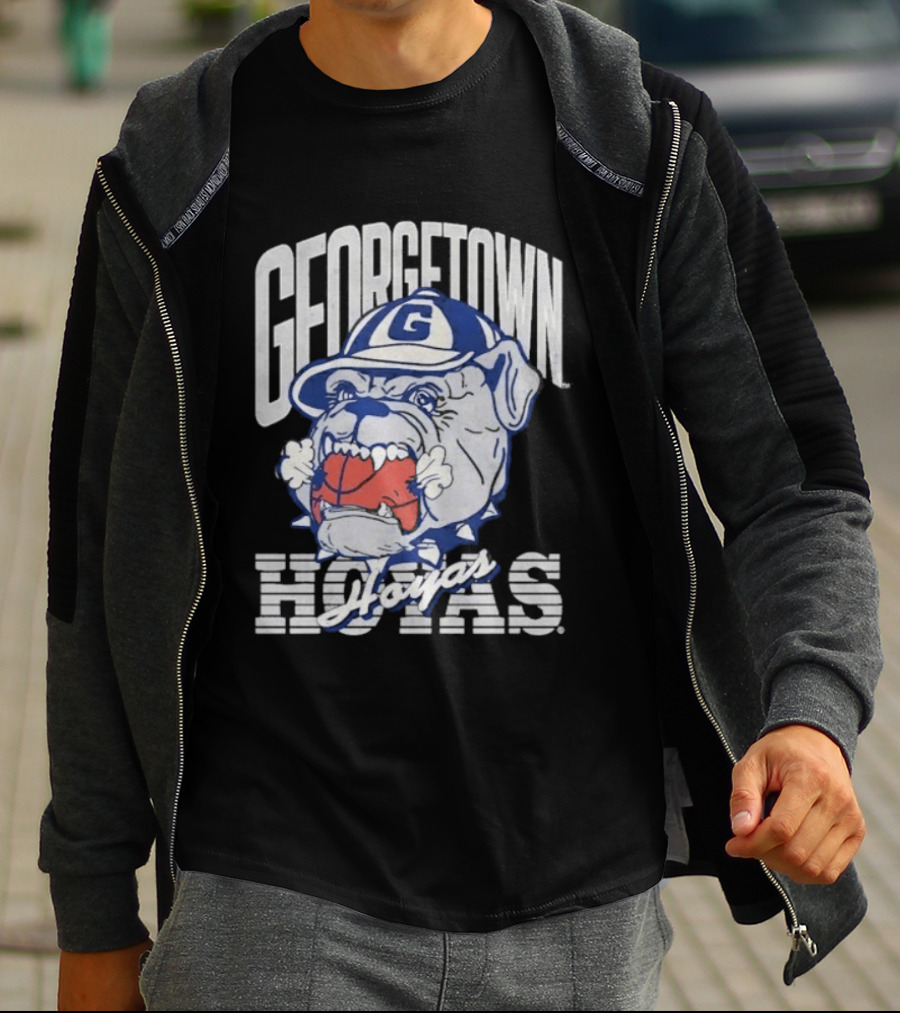 Georgetown Hoyas Vintage Bulldog Graphic With Classic Sports T-Shirt