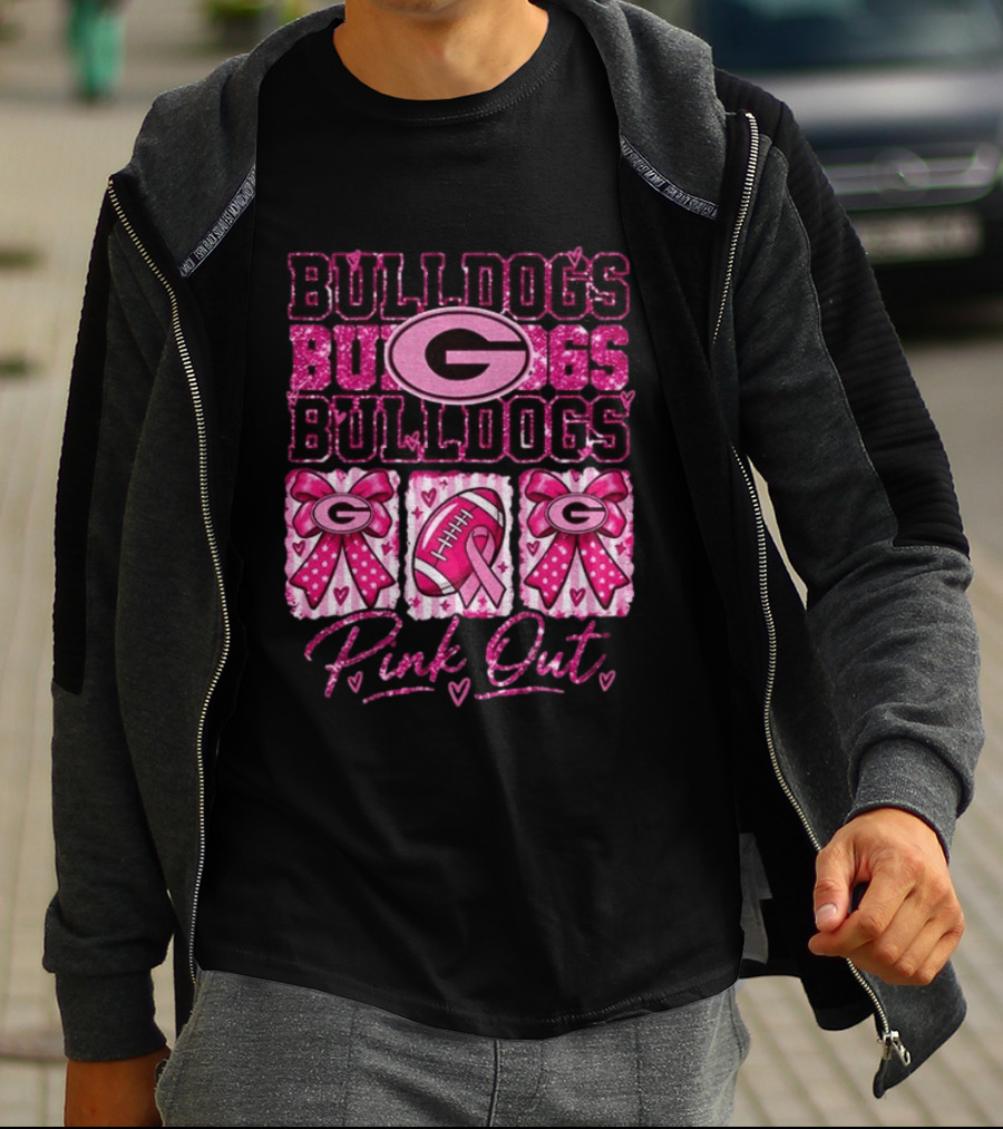 Bulldogs G Pink Out Breast Cancer Awareness Game Day T-Shirt