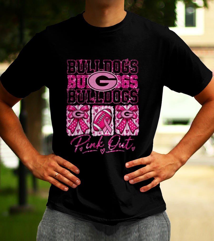 Bulldogs G Pink Out Breast Cancer Awareness Game Day T-Shirt