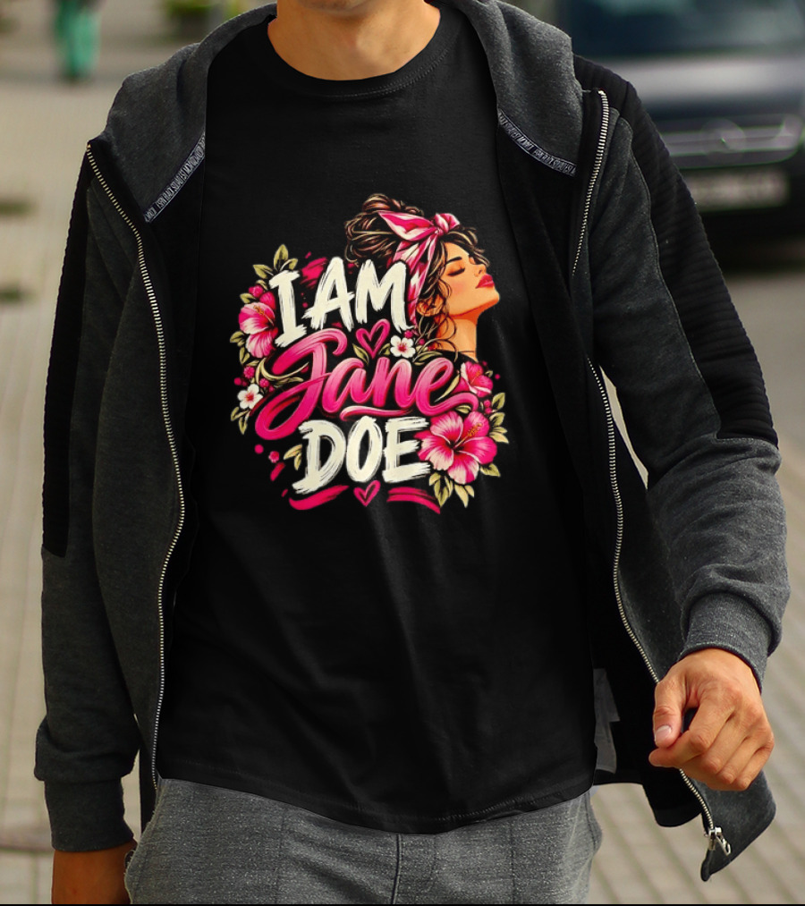 I Am Jane Doe Floral Flowers Woman Empowerment T-Shirt