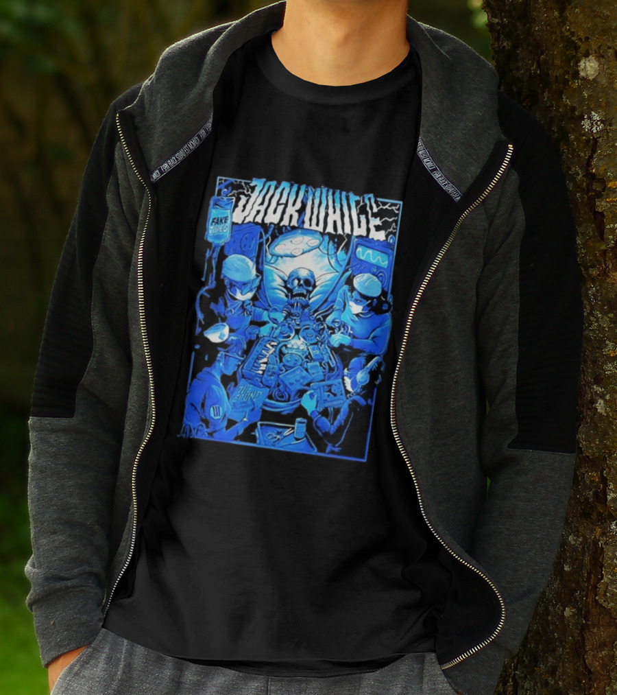 Jack White Fake Tides The Sound Rock Music Skeleton Surgeons T-Shirt