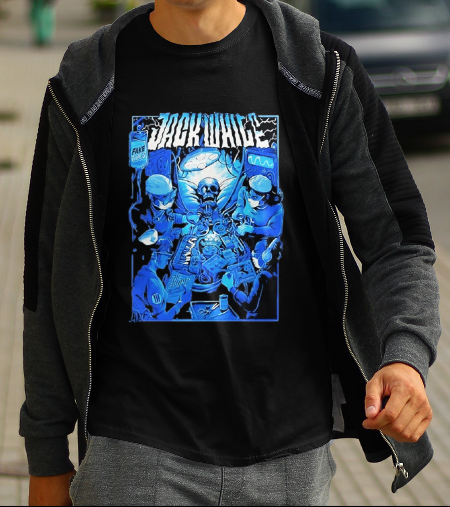 Jack White Fake Tides The Sound Rock Music Skeleton Surgeons T-Shirt