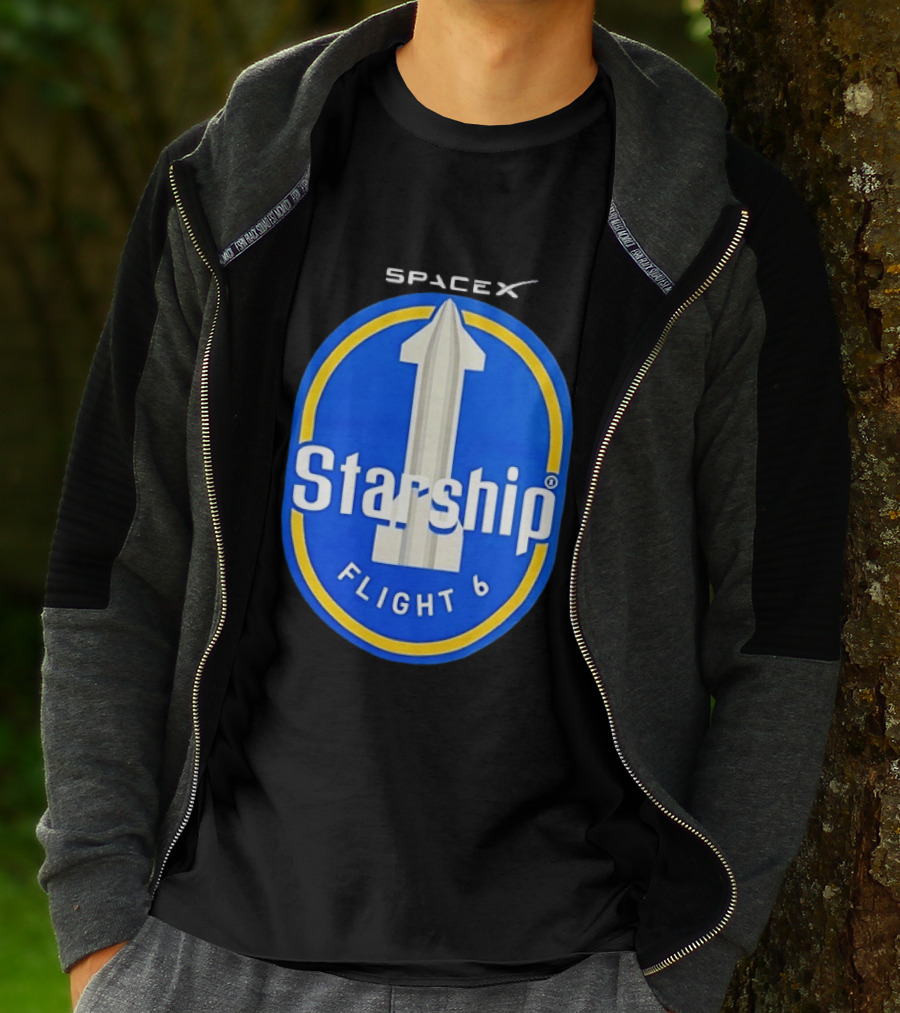 SpaceX Starship Flight 6 Mission Patch Emblem Space Exploration T-Shirt