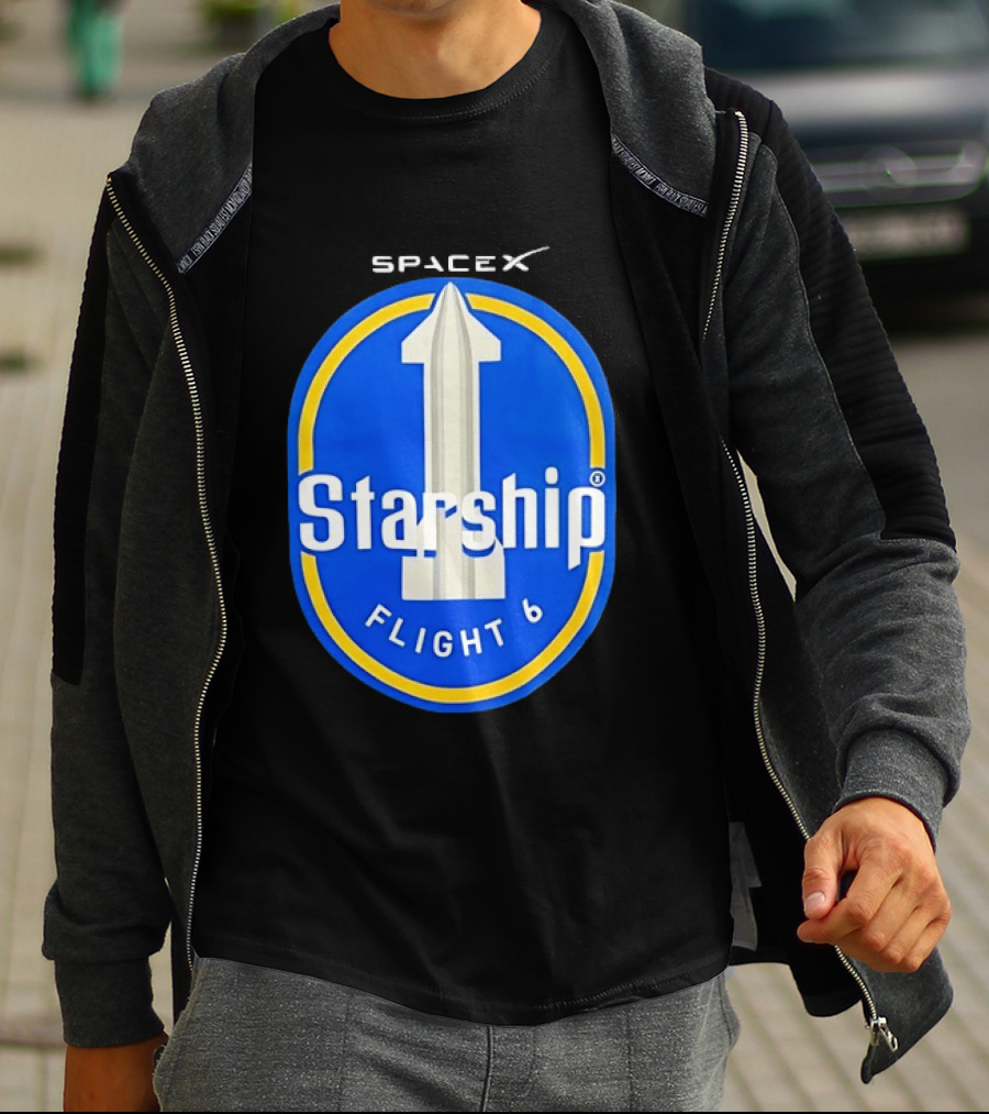 SpaceX Starship Flight 6 Mission Patch Emblem Space Exploration T-Shirt