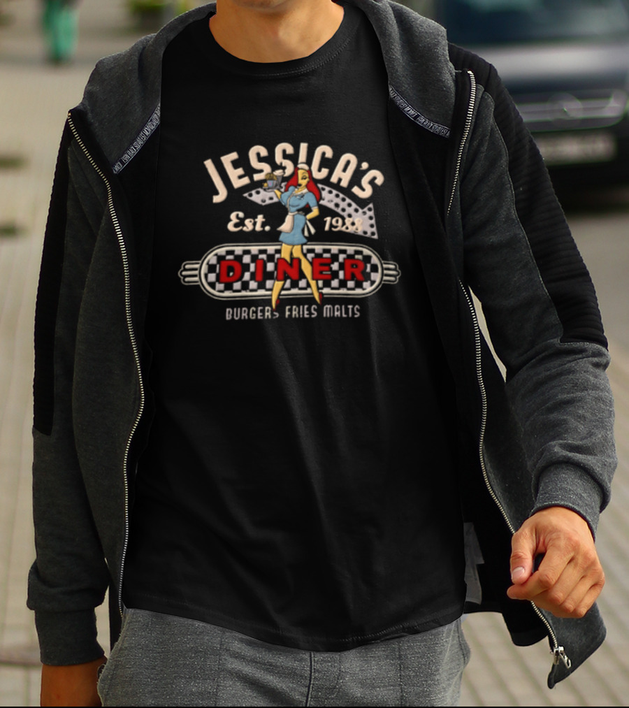 Jessica's Diner Est 1988 Retro Burgers Fries Malts 50s T-Shirt