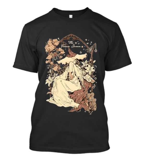 The Faerie Queen Woman With Wings Floral Arch Fantasy T-Shirt