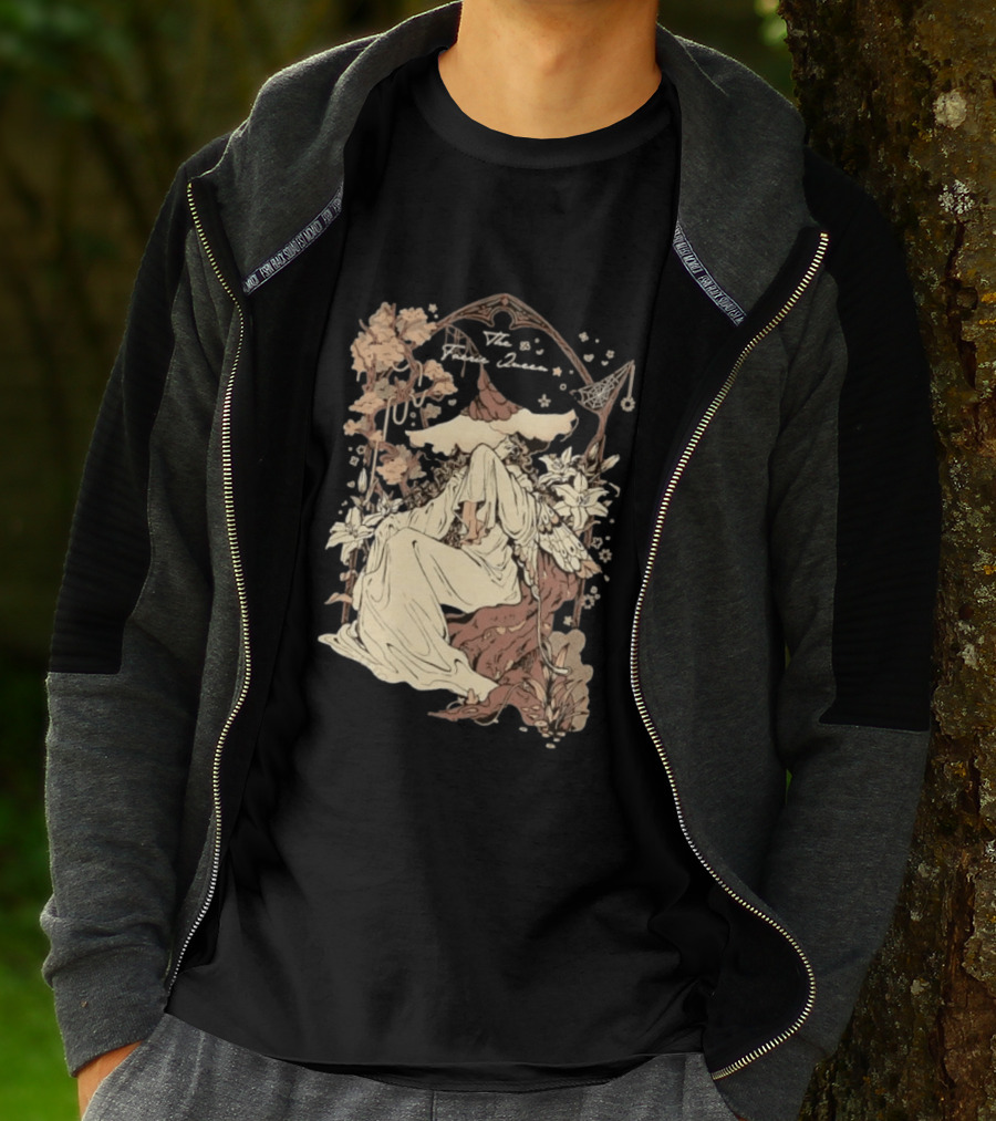 The Faerie Queen Woman With Wings Floral Arch Fantasy T-Shirt