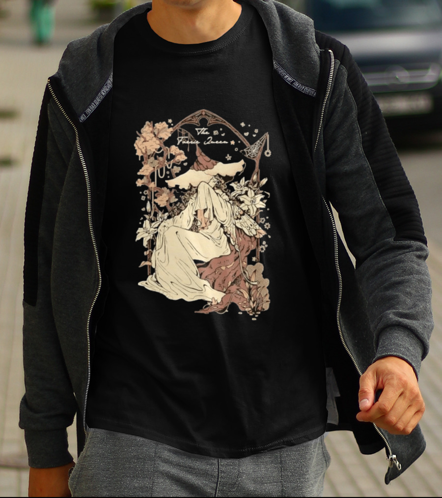 The Faerie Queen Woman With Wings Floral Arch Fantasy T-Shirt