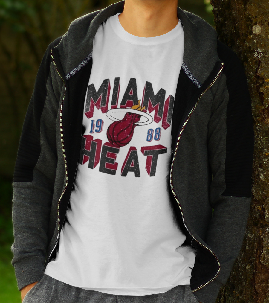 Miami Heat 1988 Flaming Basketball NBA Peace Collective T-Shirt