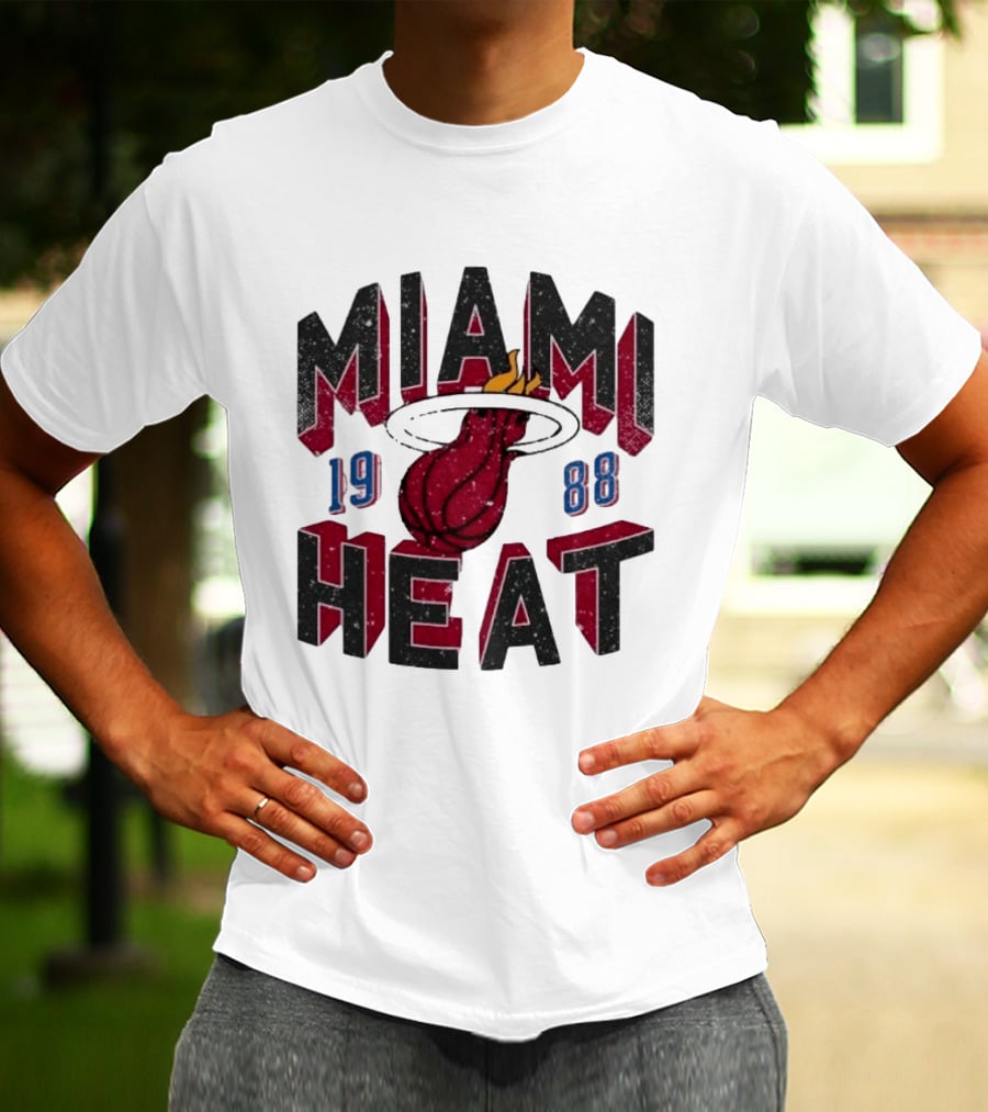 Miami Heat 1988 Flaming Basketball NBA Peace Collective T-Shirt