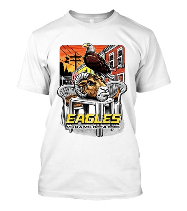 Eagles Vs Rams Oct 4 2026 Philadelphia Skyline T-Shirt