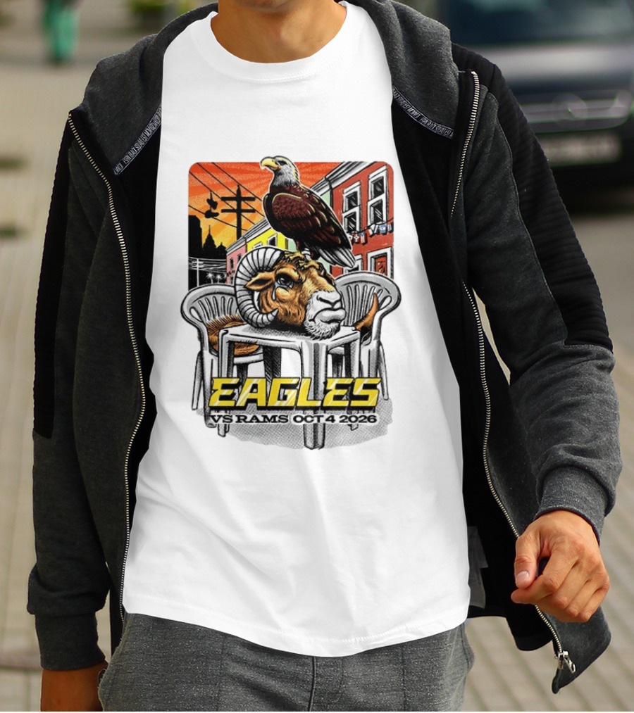 Eagles Vs Rams Oct 4 2026 Philadelphia Skyline T-Shirt