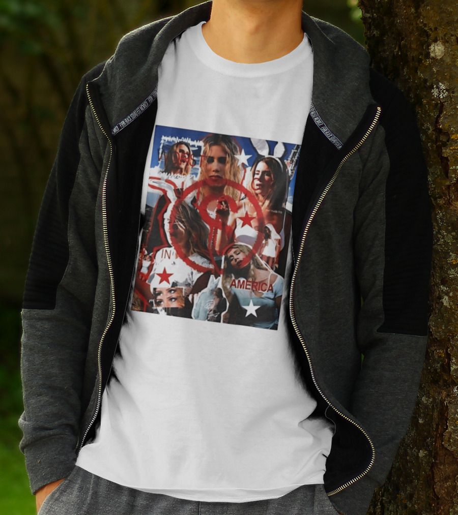 Worst In America Fashion Collage Aesthetic With Stars And Red Circle T-Shirt