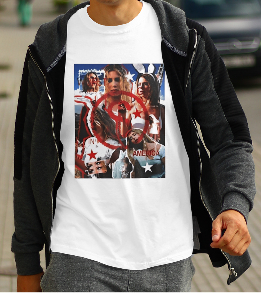 Worst In America Fashion Collage Aesthetic With Stars And Red Circle T-Shirt