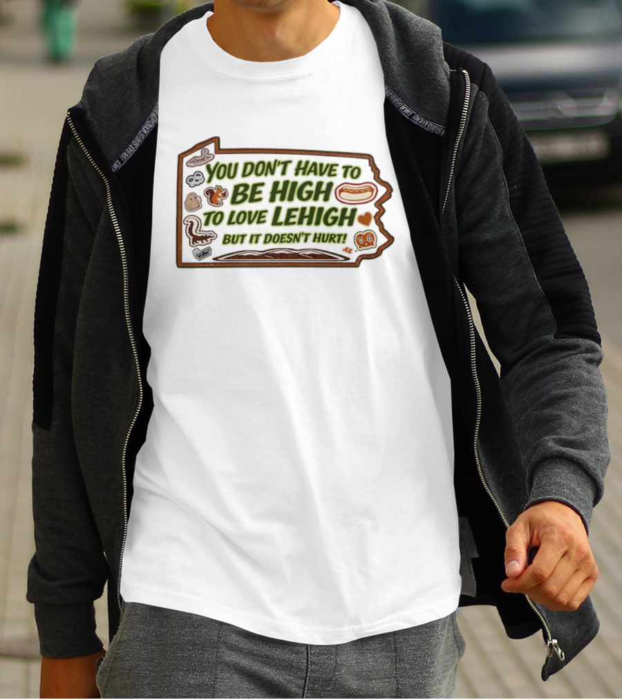 You Don't Have To Be High To Love Lehigh Hot Dog Heart State T-Shirt
