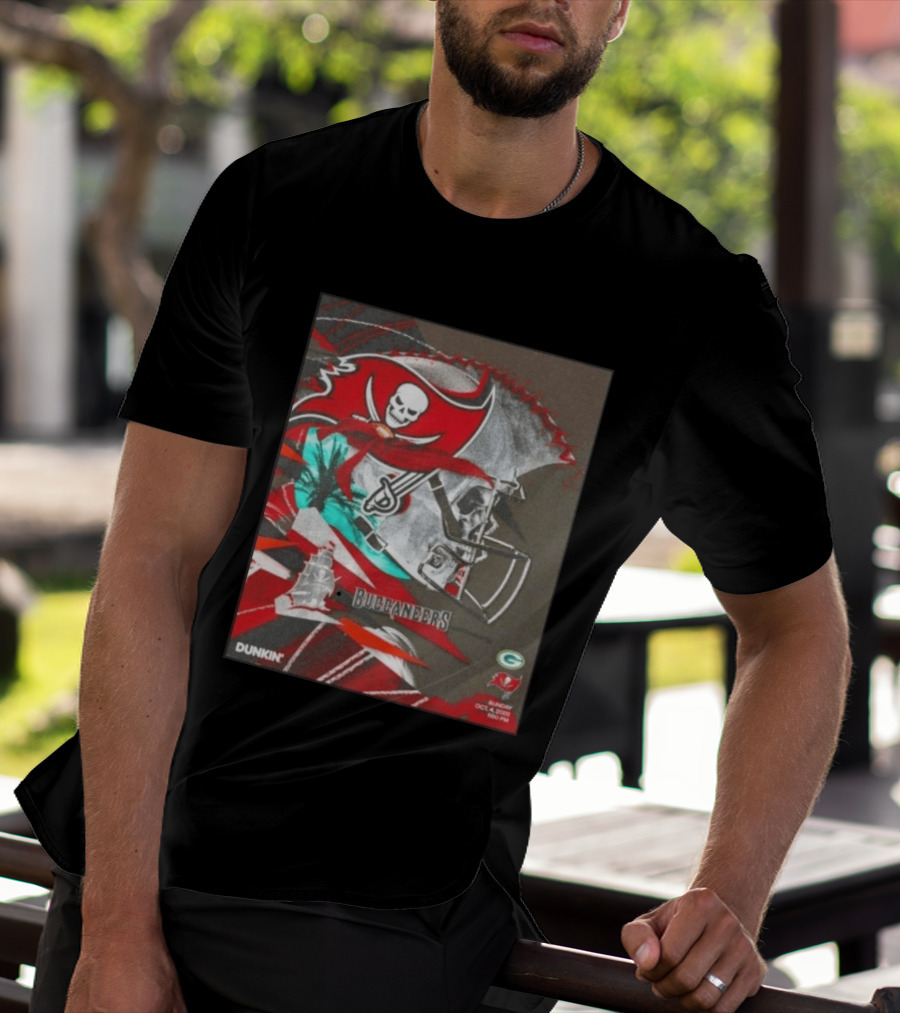 Tampa Bay Buccaneers Vs Green Bay Packers Matchup October 4 2026 Dunkin Promotion T-Shirt