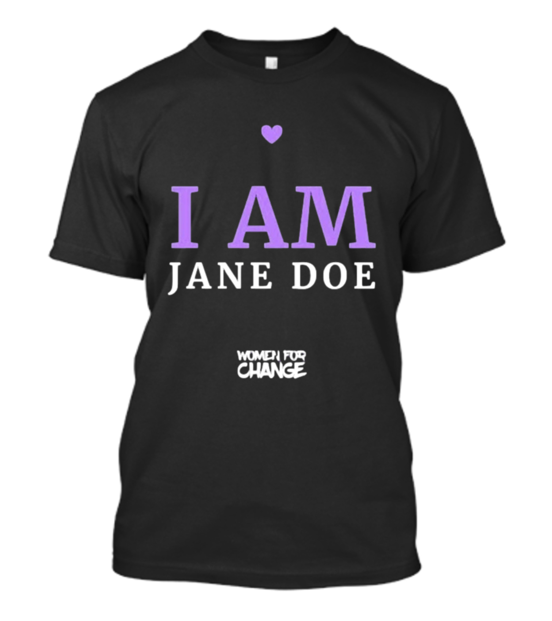I Am Jane Doe Women For Change Empowerment Purple Heart T-Shirt