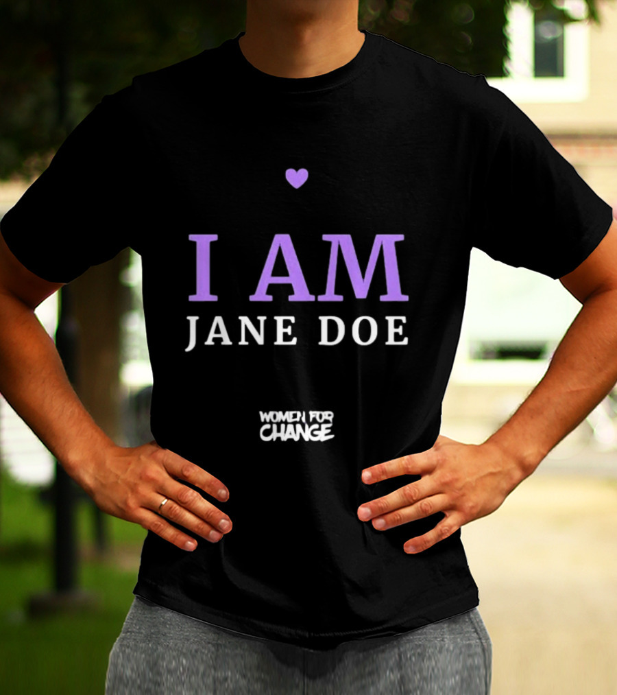 I Am Jane Doe Women For Change Empowerment Purple Heart T-Shirt