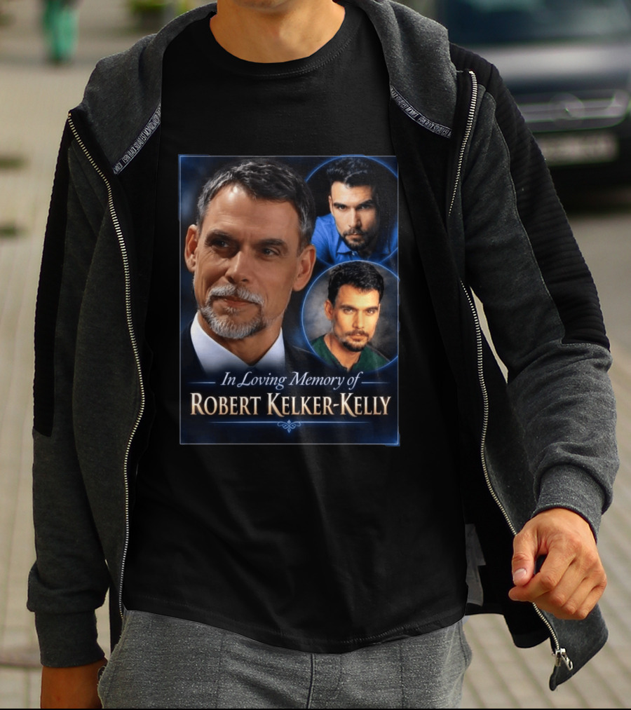 In Loving Memory Of Robert Kelker Kelly Tribute Portrait Collage T-Shirt